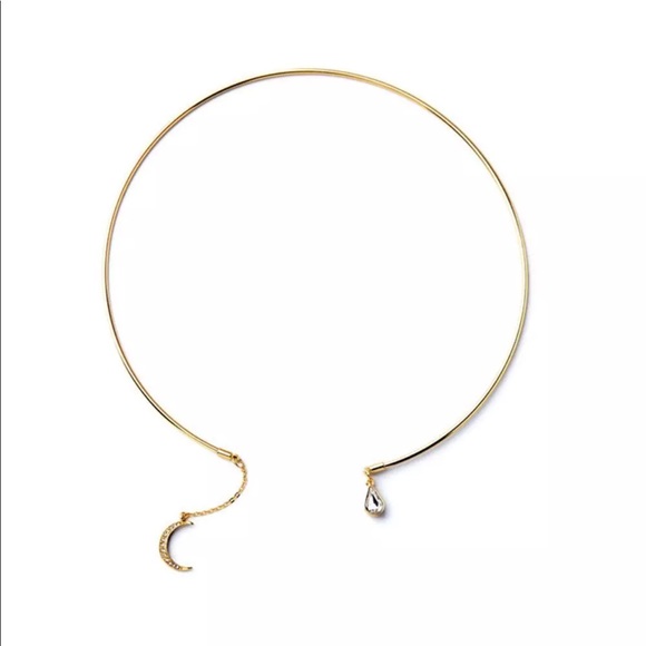 FINAL⬇️Gold dangle moon charm choker - Picture 2 of 5